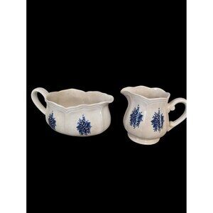 SEARS  Mayhill creamer and gravy boat Federalist, Blue Flowers,   9 1/4 i